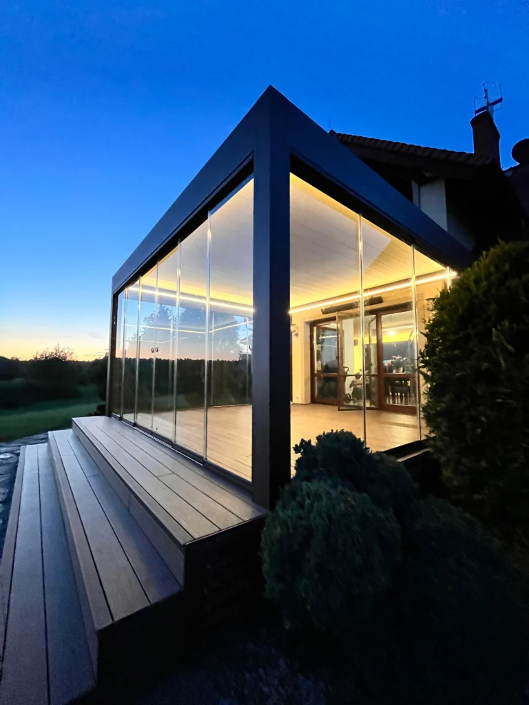 Pergola tarasowa lamelowa